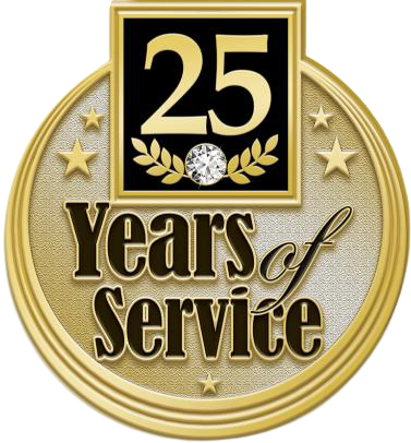 25+ Years of service